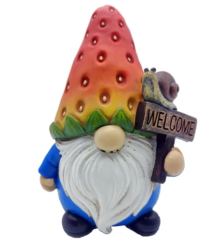 Miniatura 10 de Etlemonde Divertida estatua de gnomo de jardín caprichosa, decoración de resina en forma de uva de 5.9 pulgadas con botella de vino y vidrio, adorno
