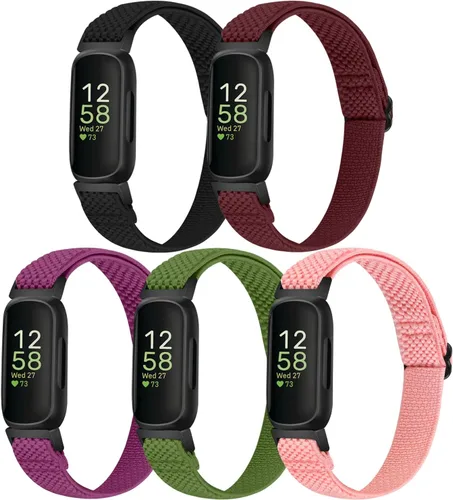 Miniatura 10 de Bandas elásticas de nailon compatibles con Fitbit Inspire 3/Inspire 2/Inspire HR/Inspire/Ace 3/Ace 2, correas elásticas ajustables suaves