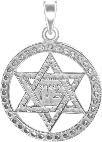 ITI NYC - Colgante de plata de ley auténtica (925), diseño de estrella de David (0.949 x 0.709in)