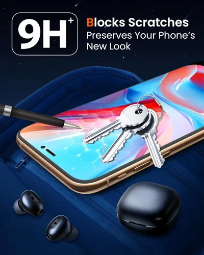 Miniatura 2 de Mkeke Protector de pantalla para iPhone XS, paquete de 3, [dureza 9H+] [protección contra caídas de grado militar] [tacto sensible]
