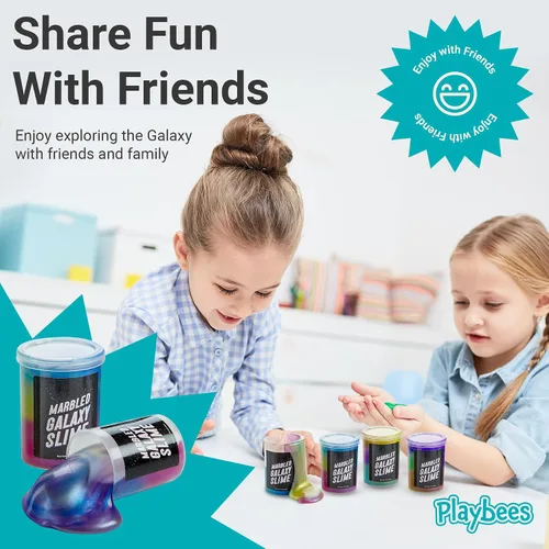 Miniatura 7 de Slime de unicornio de galaxia marmolada – Paquete de 12 – Kit de unicornio cósmico para estimulación sensorial y juego creativo, regalo perfecto
