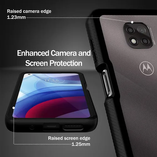 Miniatura 4 de Funda compatible con Moto G Power 2021, protector de pantalla integrado de cuerpo completo, a prueba de golpes, ajuste delgado, parachoques, funda