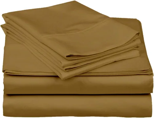 Cotton Home - Juego de sábanas de 4 piezas, tamaño individual, color beige, para colchones de 18 a 21 pulgadas de profundidad y juego de ropa de