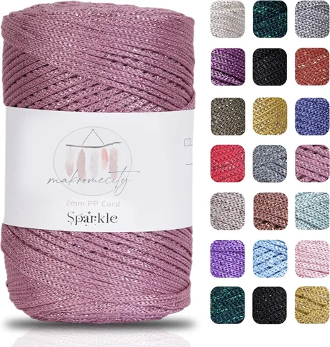 Miniatura 36 de Makromecity, 2 carretes de cordón de macramé de poliéster de 2 mm x 250 yardas (750 pies) de 2 mm de cordón de polipropileno para macramé, ideal