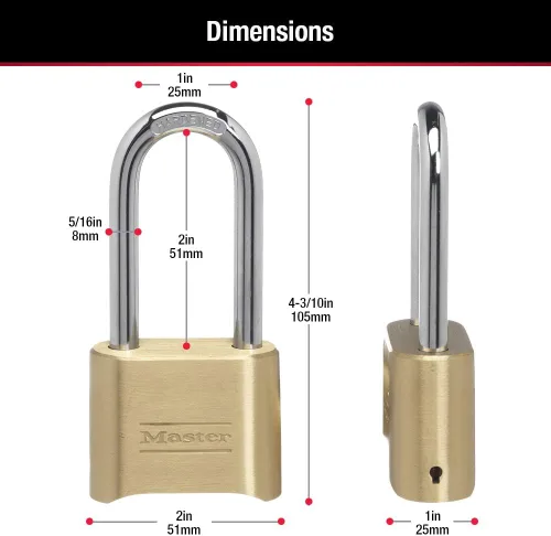 Miniatura 6 de Candado Master Lock 175, de combinación ajustable, Brass, 175LH