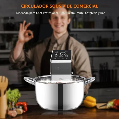 Miniatura 6 de Cocina Sous Vide de 1400 W, circuladores de inmersión de precisión con pantalla táctil grande, temporizador de temperatura precisa, cocina