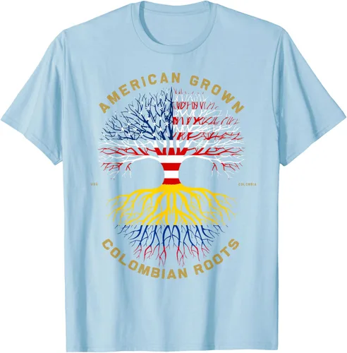 Miniatura 102 de Camiseta de regalo con la bandera de Estados Unidos con árbol de raíces colombianas