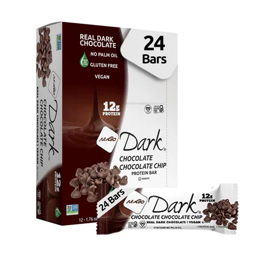 Miniatura 18 de NuGo Dark, caja variada de muestra, barra de proteínas veganas de 0.47-0.31 onzas, sin gluten, 12 CT