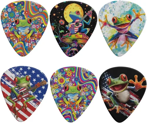 Miniatura 24 de KEIAHUAN Cool Skull - Púas de guitarra – Plectros triángulos clásicos para bajos, guitarras acústicas y eléctricas – Púas pesadas para guitarristas