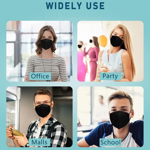 Miniatura 5 de Mascarillas Kn95, paquete de 50, máscaras de seguridad contra el polvo envueltas individualmente, máscara de protección de 5 capas para adultos