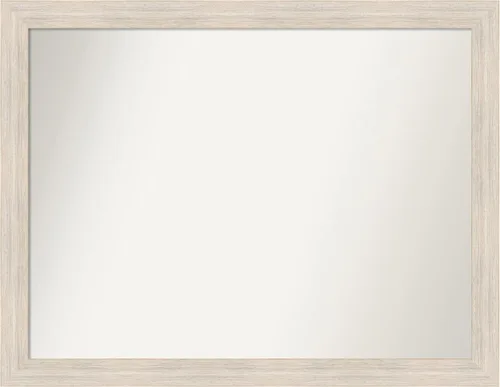 Miniatura 150 de Amanti Art Espejo de baño blanco para sobre el fregadero, 30 x 35 pulgadas, espejo de tocador rectangular estrecho de Eva de oro blanco, marco