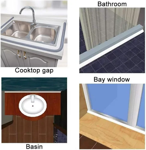 Miniatura 6 de Tapón de agua plegable para baño, barrera de inundación, presa de agua de goma, separación húmeda y seca, umbral de ducha de cocina, bloqueador