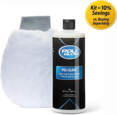 Miniatura 2 de Poli Glow Kit de Pulimento para Barcos y Vehículos Recreativos con Guante Aplicador - Pulimento de Fibra de Vidrio de Alto Brillo de 32 oz
