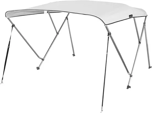 Miniatura 14 de MSC - Toldo superior de barco de 3 y 4 arcos, poliéster teñido en solución 600D, incluye 2 postes de soporte y 4 correas ajustables Verde bosque