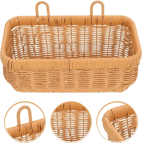 Miniatura 7 de Cabilock Cesta colgante tejida para almacenamiento de pared, cesta de almacenamiento para colgar en la cocina, organizador de artículos diversos
