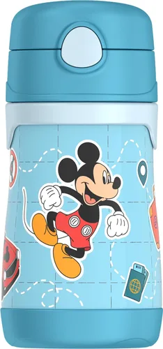 Miniatura 16 de Thermos Bebé 10 oz. Botella de acero inoxidable con popote emergente, coches