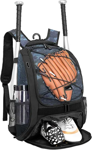 Miniatura 8 de DAFISKY, Mochila para Bolsón de Béisbol y Sóftbol - Mochila para Equipo de Bate de Béisbol, Sóftbol y Bola T para Jóvenes y Adultos con Soportes