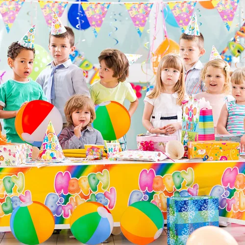 Miniatura 4 de SCIONE Paquete de 12 pelotas de playa inflables de 9 pulgadas para niños, juegos de agua de verano, temática tropical hawaiana, decoraciones