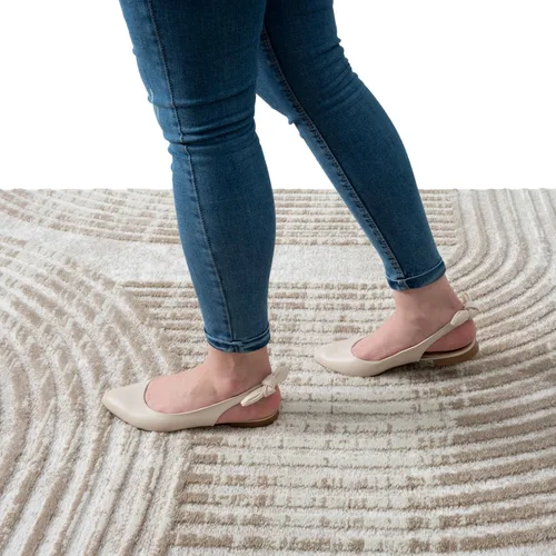 Miniatura 9 de Abani Alfombra color crema para sala de estar, dormitorio, moderna de mediados de siglo, 4 x 6 pies, duradera y fácil de limpiar
