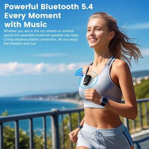 Miniatura 7 de Altavoz Bluetooth portátil, altavoz portátil con clip con micrófonos integrados, música manos libres y llamadas para senderismo/ciclismo, altavoz