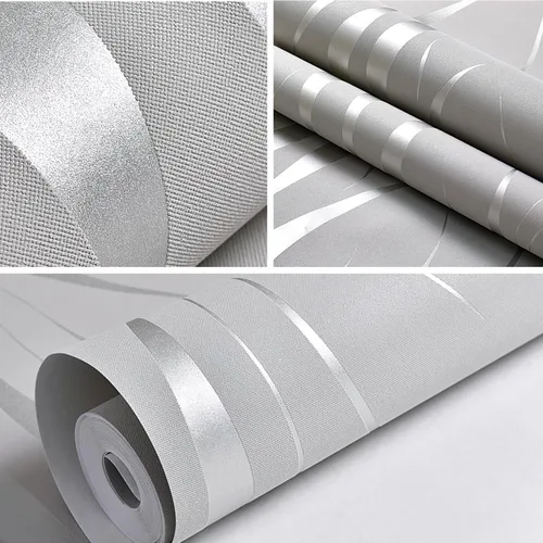 Miniatura 4 de mamonhome Silver Gray Self Adhesive Removable Wallpaper Peel and Stick Wallpaper for Livingroom, Bedroom, Kitchen, Bathroom.