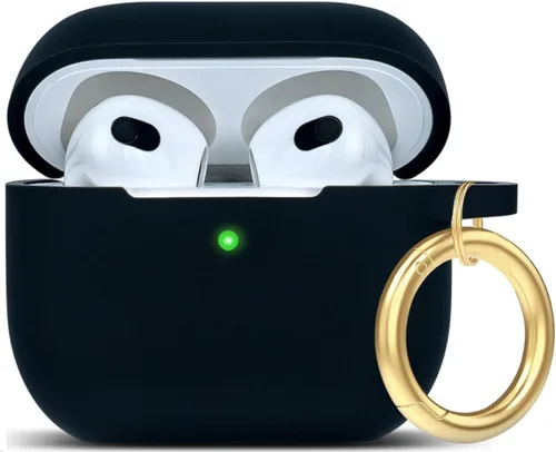 Miniatura 11 de Funda de silicona con flores compatible con AirPods Pro 2019, Gawnock - Funda suave y flexible para imprimir para mujeres y niñas con llavero - Flor