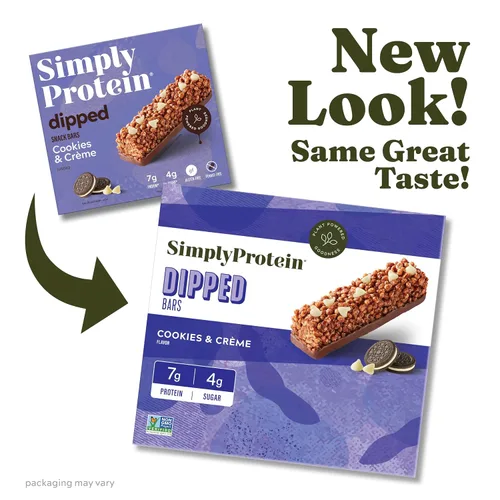 Miniatura 3 de SimplyProtein - Barras de proteínas bañadas en chocolate, paquete de 20, galletas y crema, barra alta en proteínas y bajo en azúcar