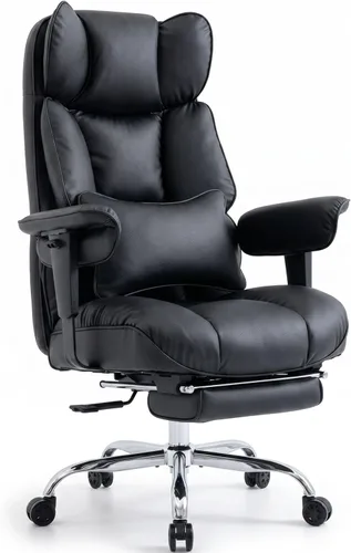 Miniatura 8 de Efomao Silla de oficina grande y alta de 400 libras, silla de escritorio reclinable resistente con reposapiés, silla ejecutiva de piel sintética