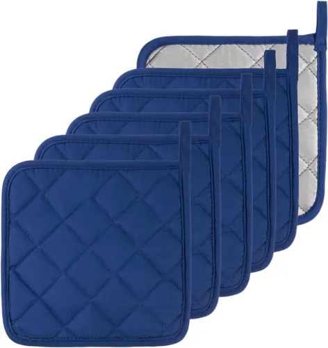 Miniatura 10 de Juego de soportes para ollas de cocina, resistentes al calor, juego de agarraderas de algodón puro, salvamanteles, posavasos grandes, almohadillas