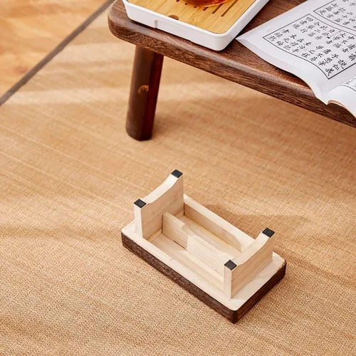 Miniatura 4 de Taburete bajo de madera plegable, estilo japonés, muebles tradicionales portátiles para el hogar, taburete tatami