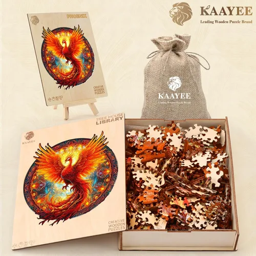 Miniatura 7 de KAAYEE Rompecabezas de madera - Rompecabezas de madera para adultos de forma única avanzado Rompecabezas de madera de Phoenix para adultos, regalos