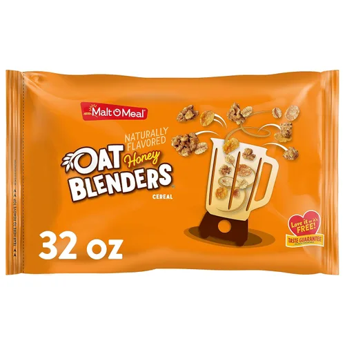 Malt-O-Meal Honey and Oat Blenders Cereal de desayuno para niños, tamaño familiar, a granel, bolsa de 32 onzas