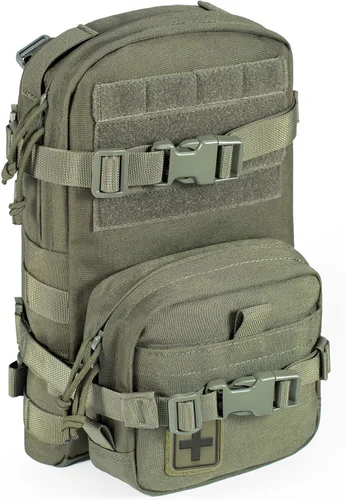 Miniatura 11 de Paquete de Hidratación Táctica Pequeña MOLLE Transportador de Vejiga de Agua para Exteriores para Chaleco Mochila, Negro, Pequeño, Mochilas Daypack