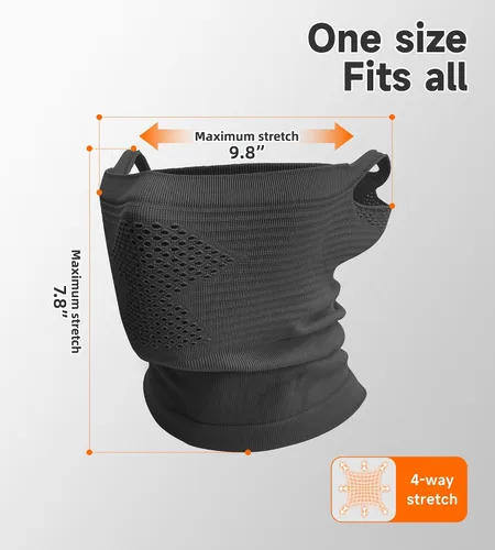 Miniatura 6 de Máscara facial antideslizante con cintas elásticas para las orejas, resistente al viento, polaina térmica para el cuello, perfecta para actividades
