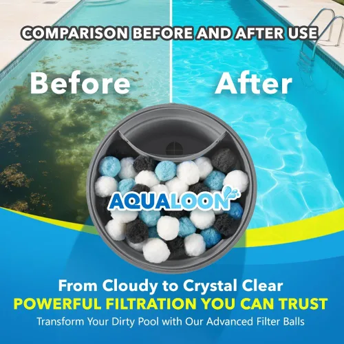 Miniatura 5 de AQUALOON - Bolas de filtro de piscina para bomba de filtro de arena, filtro de arena reutilizable de 1.5 libras, filtración de alta eficiencia