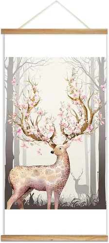 Miniatura 25 de wall26 - Póster colgante con marcos de madera - Cumbre de montaña en la niebla - Arte decorativo de pared listo para colgar - 18 x 36 pulgadas