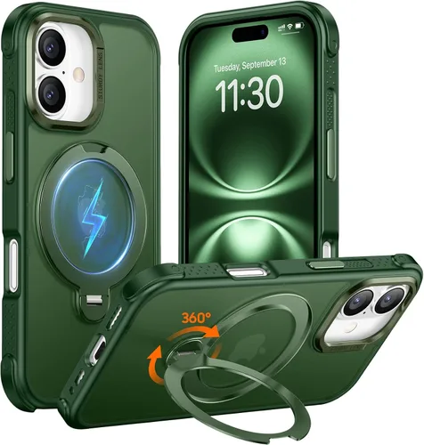 Miniatura 47 de Magnética para iPhone 12 e iPhone 12 Pro Funda, [con Soporte de Anillo Magnético Invisible Giratorio 360°][A Prueba de Golpes][Compatible