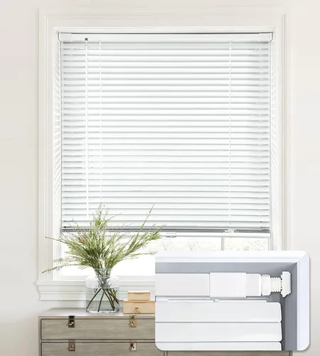 Miniatura 24 de LazBlinds Mini Persianas de Aluminio de 1", Sin Herramientas-Sin Taladro, Persianas Sin Cordón para Ventanas Interiores, Persianas Horizontales