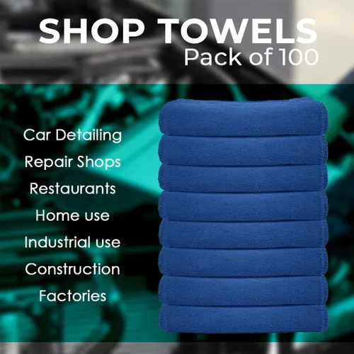 Miniatura 7 de Avalon Towels Cotton Shop Trapos – Paquete de 100 trapos de limpieza de 12 x 14 pulgadas – Toallas absorbentes y toallas de limpieza multiusos