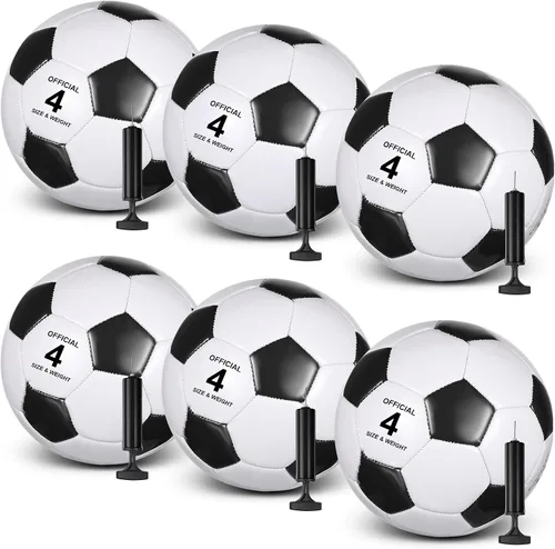 Miniatura 8 de 6 pelotas de fútbol de tamaño a granel 5/4/3 desinfladas con bomba para jóvenes y adultos, práctica de entrenamiento, fútbol para escuela, deportes