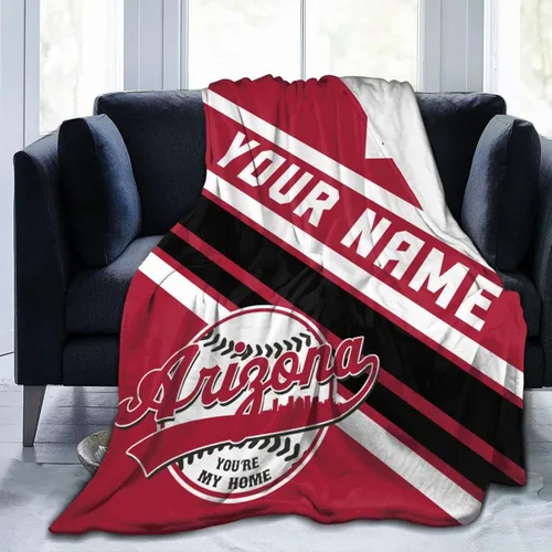 Miniatura 4 de Wream Manta personalizada para fanáticos de la cama, regalo de béisbol con nombre y número de ciudad de béisbol, manta de forro polar de invierno