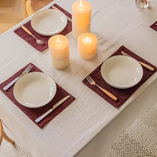 Miniatura 55 de Juego de 6 manteles individuales resistentes al calor para mesa de comedor y cocina de Home Brilliant, manteles individuales para mesa de comedor