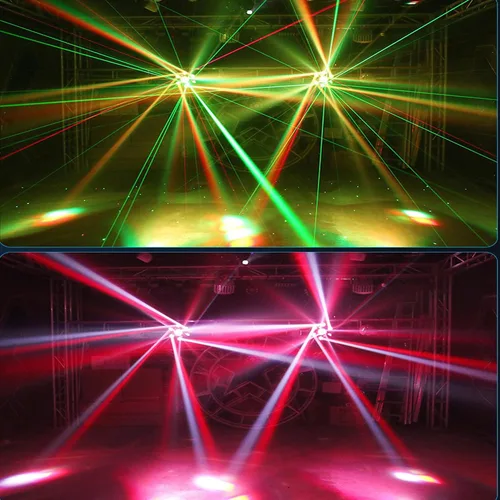 Miniatura 5 de JUNMAN 6 Cabezas Luz de LED de Efecto Móvil Cabeza de Abeja Luz de Lavado para DJ, Iluminación de Escenario de Discoteca con Tira de LED, Paquete