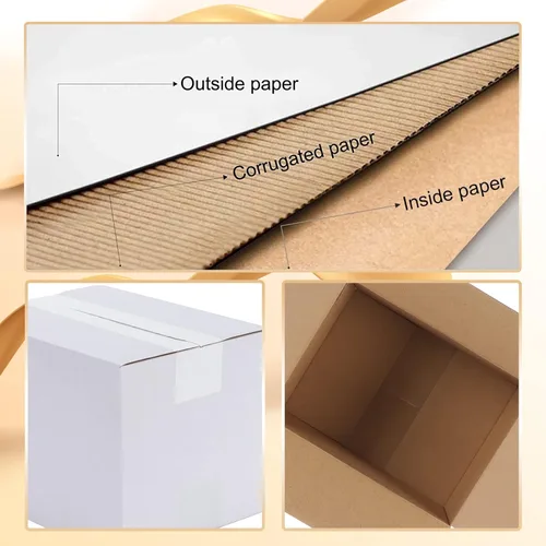 Miniatura 3 de Calenzana Juego de 40 Cajas de Envío 8x6x6, Caja de Cartón Corrugado Blanco para Envío, Embalaje de Regalos, Pequeña Empresa
