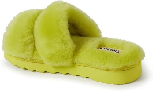 Miniatura 4 de Dearfoams Fireside Benalla - Pantuflas de piel de oveja de doble banda fácil de poner y quitar para mujer