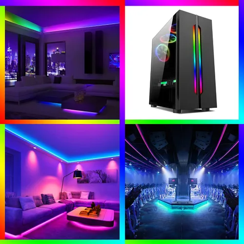 Miniatura 6 de WS2812B Tira de luz LED direccionable individual 100Pixels/m SMD 5050 RGB Pixel Strip DC5V (3.2FT 100LEDS no impermeable, PCB blanco)