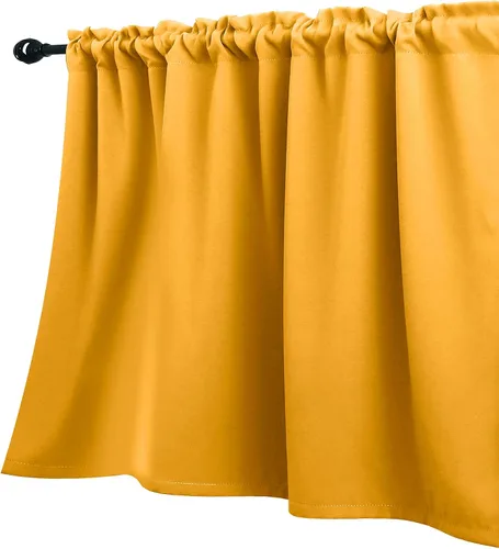 Miniatura 14 de KOUFALL Cenefa beige para ventanas de 16 pulgadas de largo, cortinas cortas para filtrar la luz sobre el fregadero