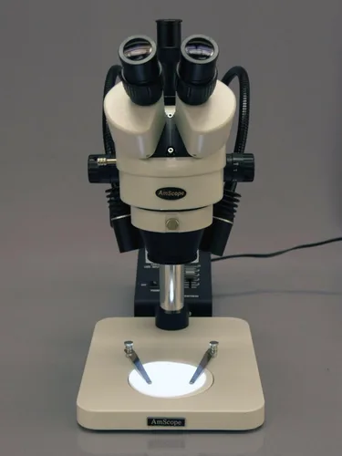 Miniatura 3 de AmScope SM-1TSW2-L6W Microscopio profesional de zoom estéreo trinocular, WH10x y WH25x, aumento 3.5X-225X, objetivo de zoom 0.7X-4.5X, luz LED