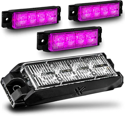 Miniatura 47 de LAMPHUS NanoFlare - Luz de advertencia estroboscópica de 5 pulgadas y 6 W, color blanco ámbar, luz de advertencia estroboscópica para parrilla