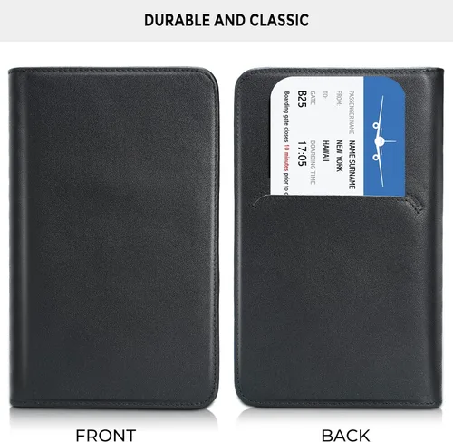 Miniatura 6 de Cartera de viaje para pasaporte, funda de cuero para pasaporte, cartera de pasaporte para hombres, soporte para pasaporte familiar para 4, funda